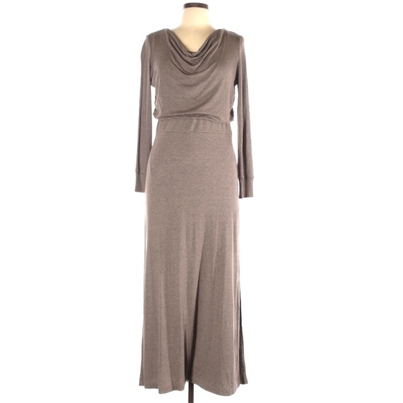 Chico's Dresses & Skirts - Chico’s sz 1P brown long sleeve ribbed maxi dress